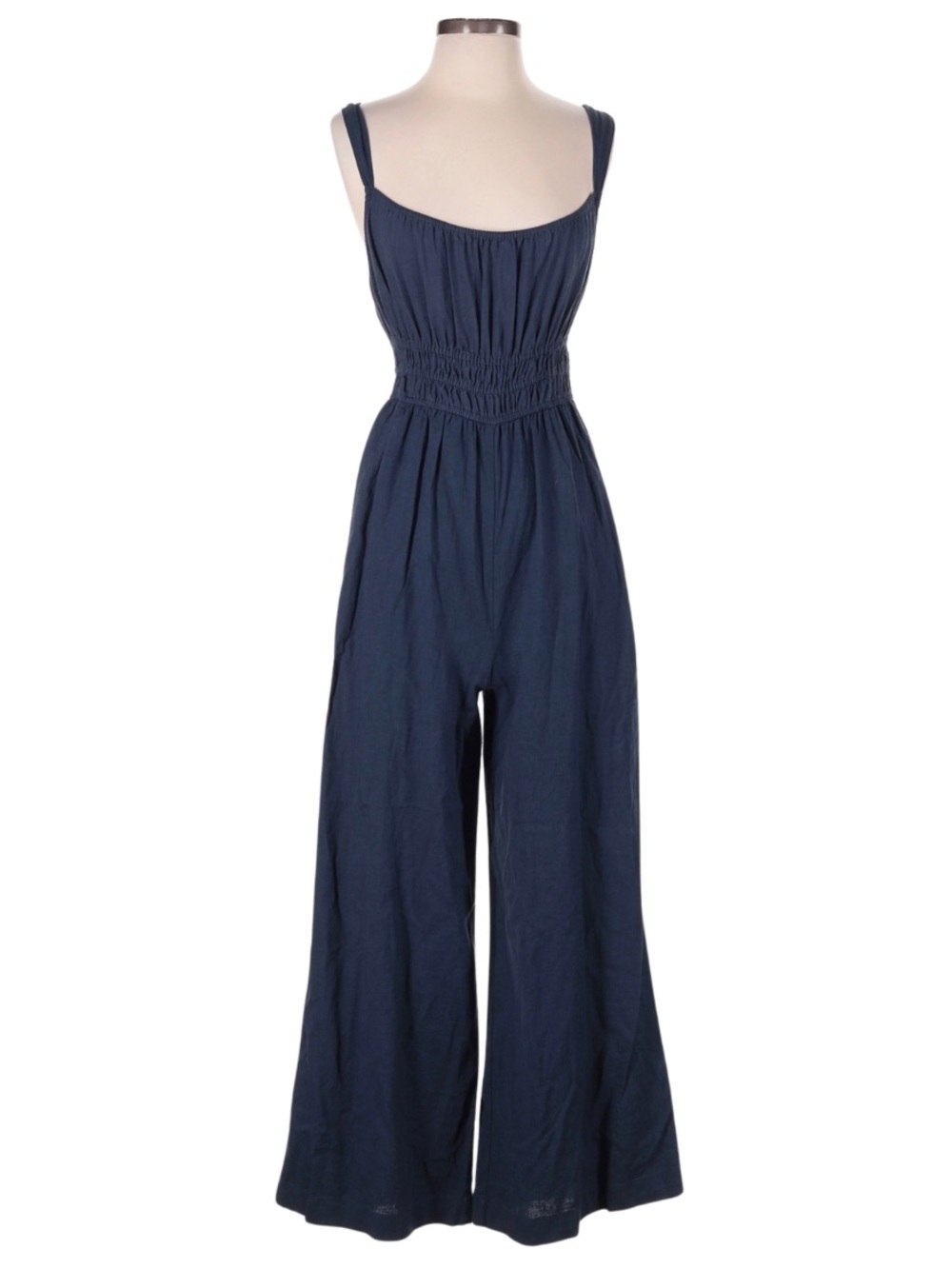 Madewell Linen Blend Blue Wide-Leg Jumpsuit NWT
